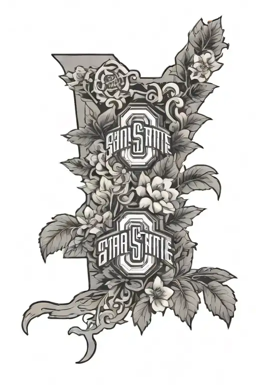 M Ohio state outline S Eighty  tattoo design idea