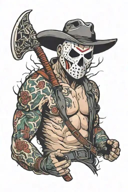 jason voorhees shirtless tattoo design idea