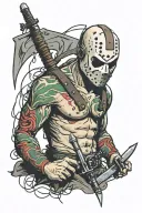 jason voorhees shirtless tattoo design idea