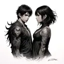 attack on titan, Levi and mikasa Ackerman, eren Yeager and his titan tattoo design idea