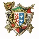 a large johnston clan shield with two shields below. one is the croatian flag the other a celtic shield.  tattoo design idea