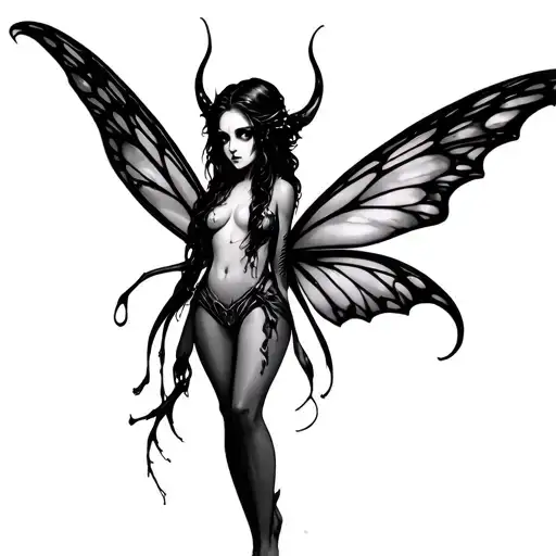 evil fairy tattoo design idea