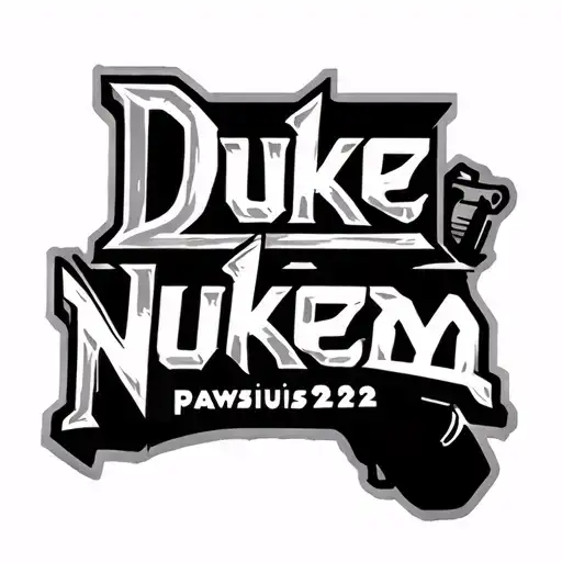 Duke Nukem logo with username pawsius22 tattoo design idea