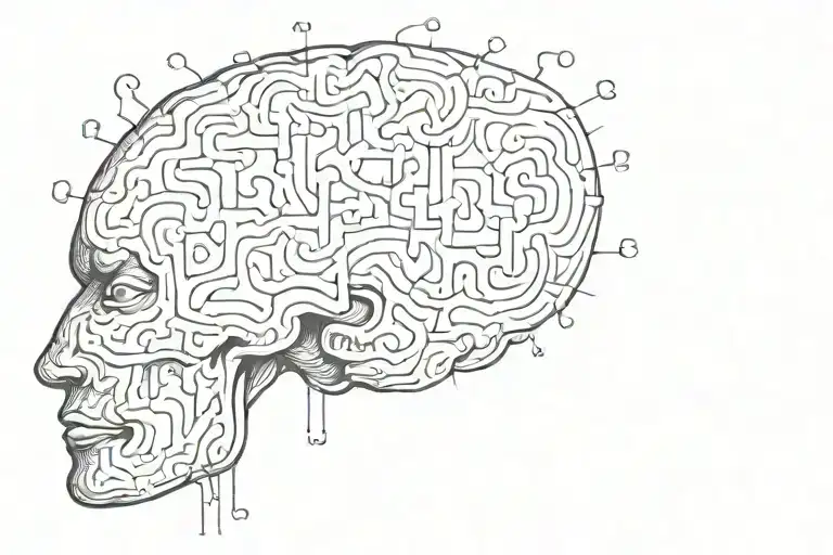 brain autism puzzle piece tattoo design idea