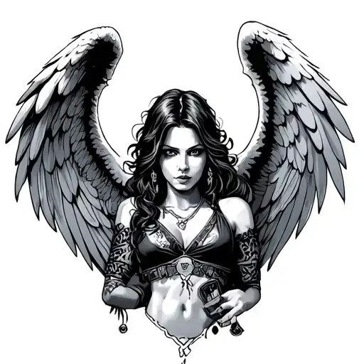Angel Gangster tattoo design idea