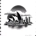Sydney Skyline tattoo design idea