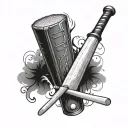 Cricket Bat tattoo design idea