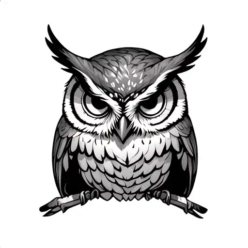 "Zakki" Hedwig owl happy tattoo design idea