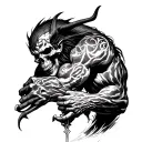 Death Kreuz Devilman full arm tattoo tattoo design idea