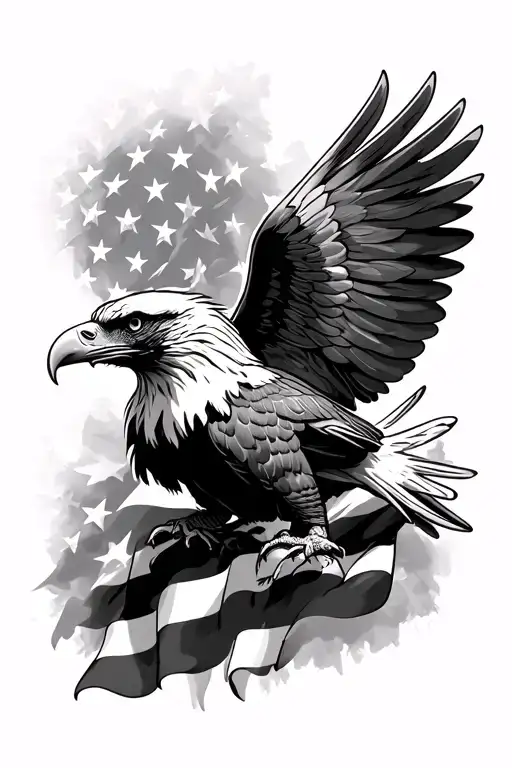 flag eagle patriotic American flag tattoo design idea