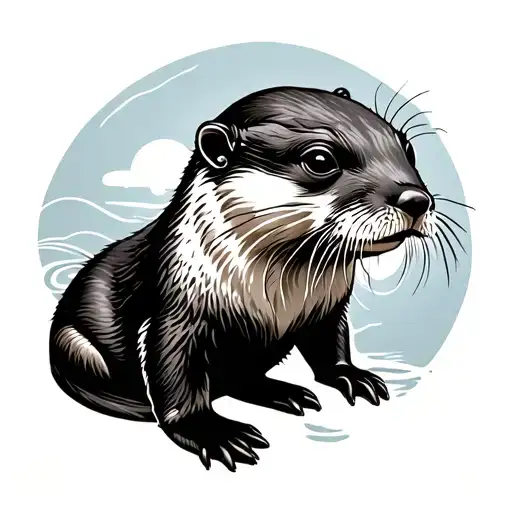 Otter tattoo design idea