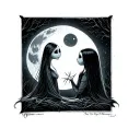 the nightmare before Christmas sally and zero with moon tattoo design idea