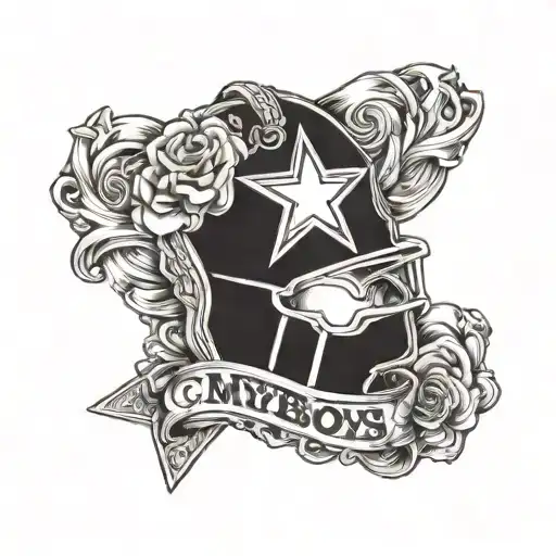 Dallas cowboys star the name Myla, and something for a baby by miscarriage. this is something that represents all I love tattoo design idea
