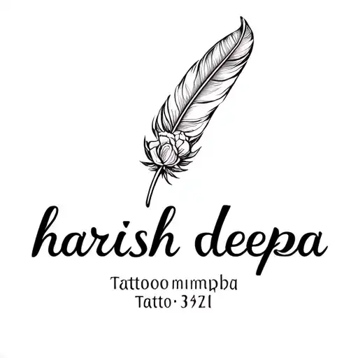 "harish deepa" roses and feather tattoo design idea