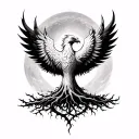 tree of life with Phoenix tattoo design idea
