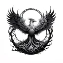 tree of life with Phoenix tattoo design idea