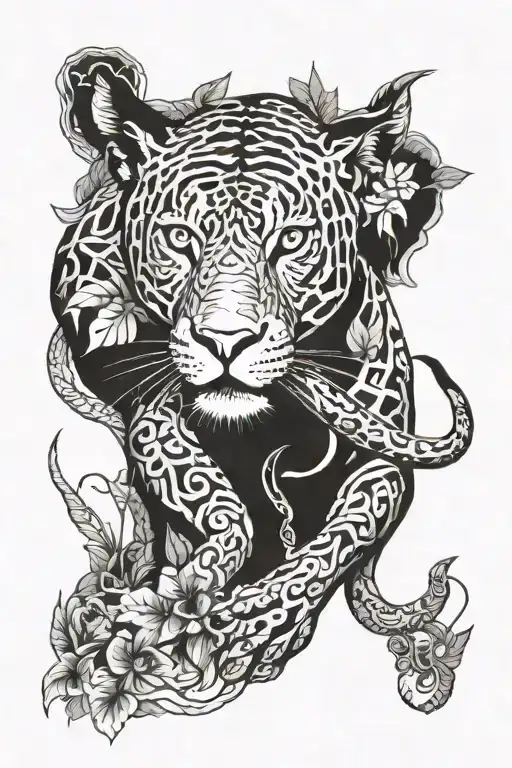 Men's jungle animal full sleeve t-shirt tattoo design idea