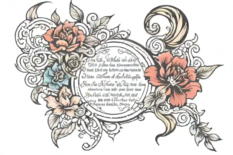poem written tattoo design idea