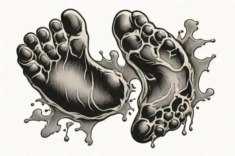 baby foot print tattoo design idea