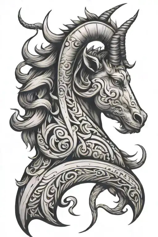 Capricorn zodiac symbol tattoo design idea