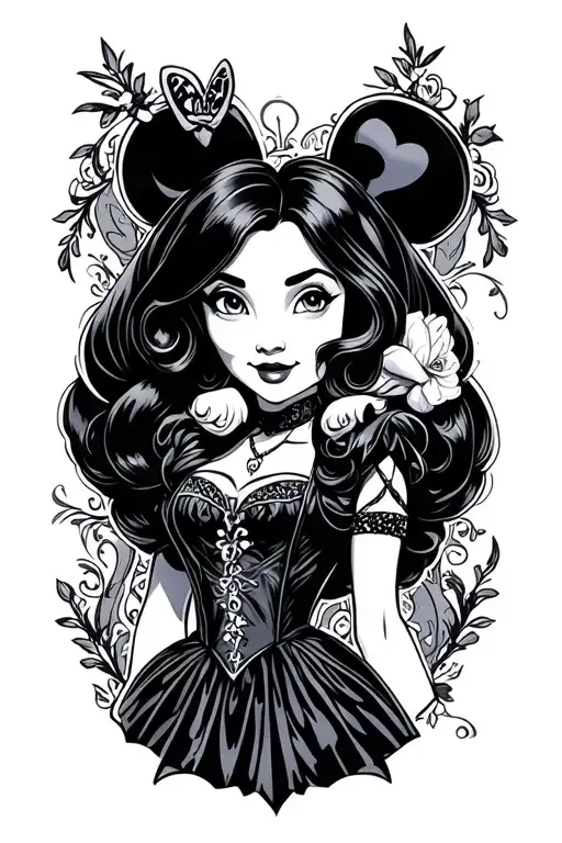 Gothic Disney characters tattoo design idea