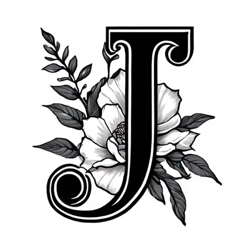 Cursive J tattoo design idea