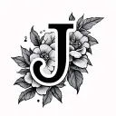 Cursive J tattoo design idea
