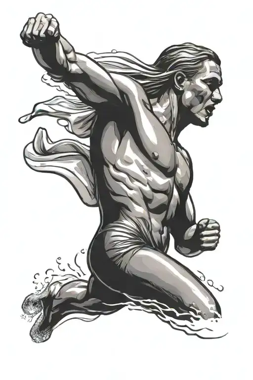 swimming Olympic champion  tattoo design idea