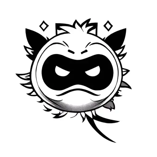 Yokai kappa japan face tattoo design idea