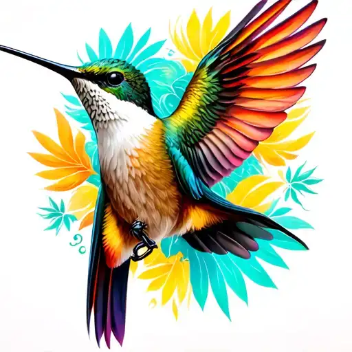 humming-bird tattoo design idea