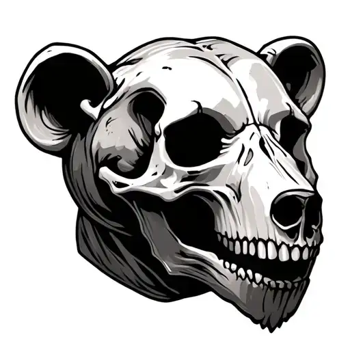 bear skull tattoo design idea