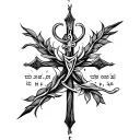 i need to create a tatto with cross and this sentence  إن متّ قبل أن تموت، فلن تموت عندما تموت. on my triceps  tattoo design idea
