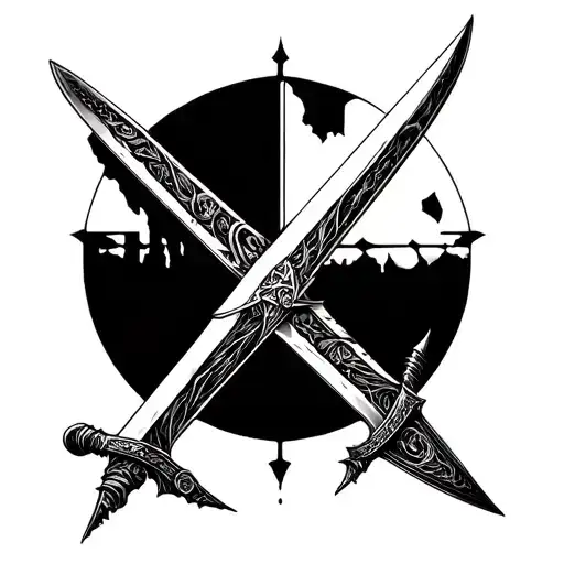 witcher swords tattoo design idea