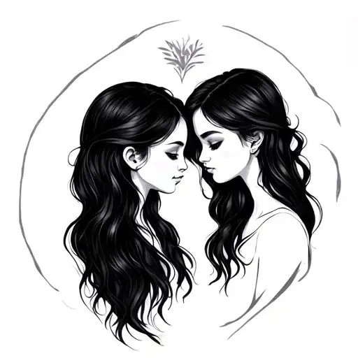 mother daughters minimalist matching tattoo tattoo design idea