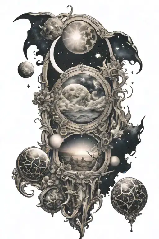 dreamscape celestial themed tattoo tattoo design idea
