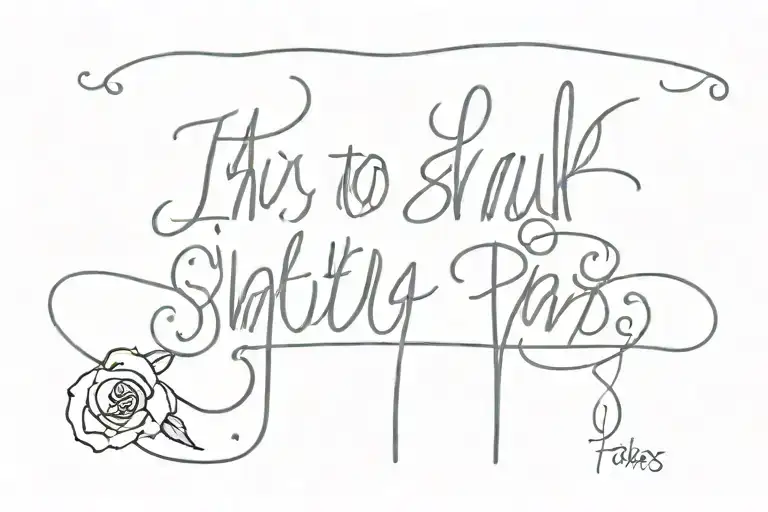 This too shall pass written tattoo design idea