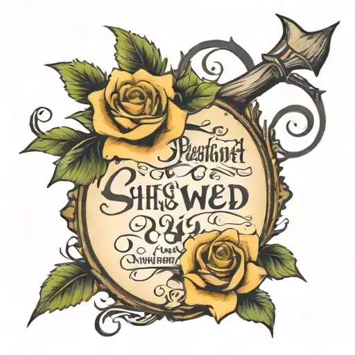 cursive bible verse psalm 23:4 tattoo design idea