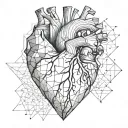 realistic heart tattoo design idea
