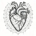realistic heart tattoo design idea