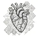 realistic heart tattoo design idea