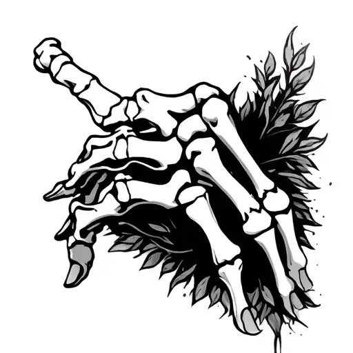 skeleton hand tattoo on hand tattoo design idea