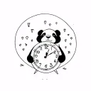 Panda Bear and Clock tattoo design idea