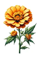 marigold and cosmo flower tattoo design idea