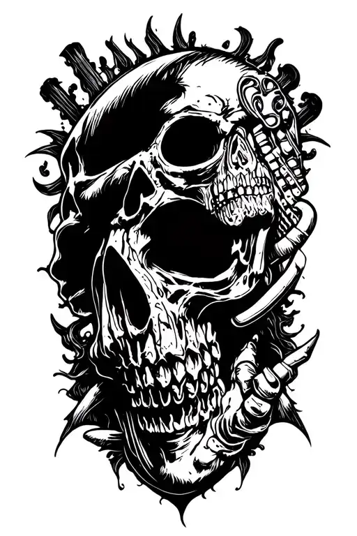 heavy metal music tattoo design idea