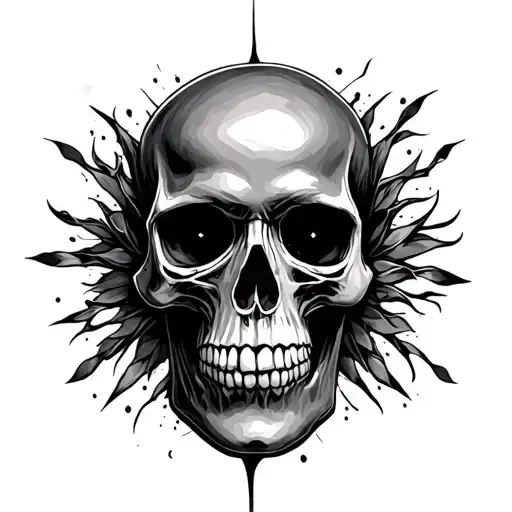 DARK Skull Tattoo for Face tattoo design idea