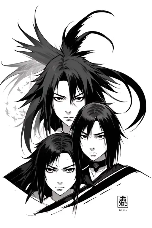 Itachi Uchiha, Saske Uchia and Shisui Uchia tattoo design idea