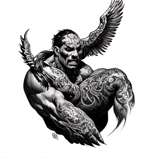 Sisifo finishes pushing the rock tattoo design idea
