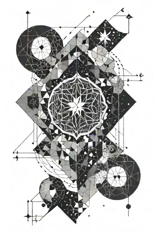 outer space, math, roman tattoo design idea