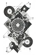 outer space, math, roman tattoo design idea