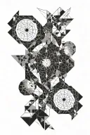 outer space, math, roman tattoo design idea